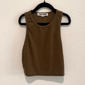 JOAH BROWN ribbed tank top in brown Size XS / S